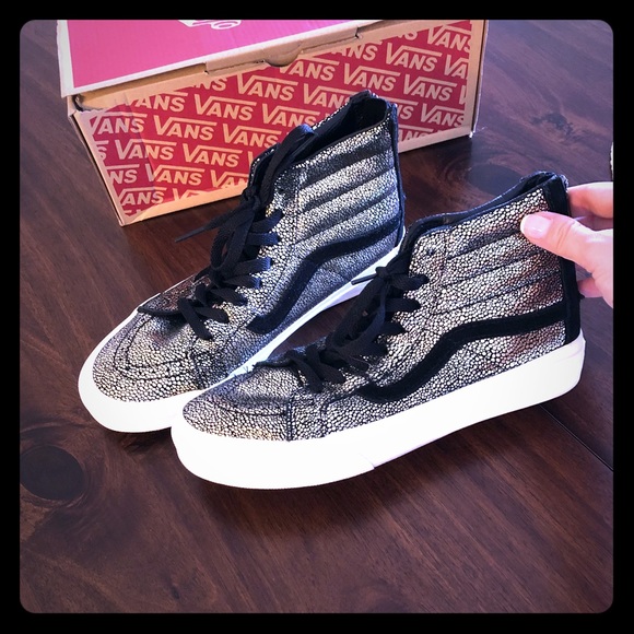 LIKE NEW Vans Gold/Black Hightops - Picture 1 of 4